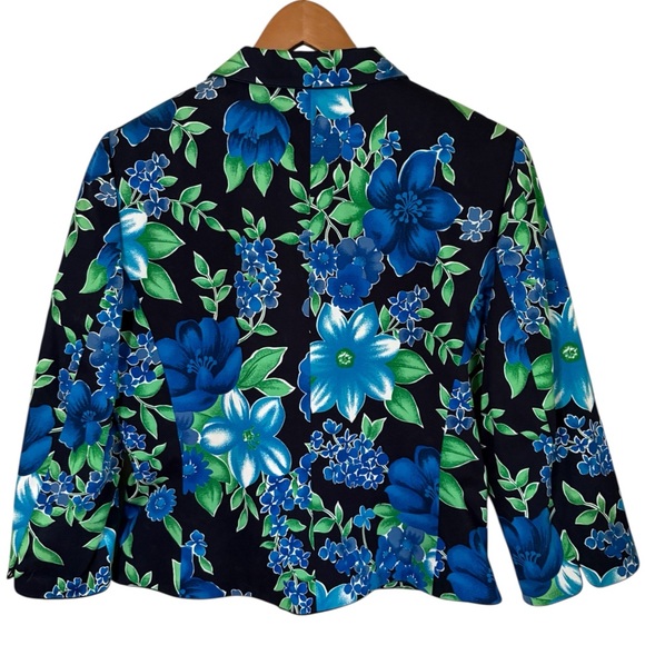 Tahari-Floral cotton blazer Arthur S. Levine. Size 12 lined, 3/4 sleeve EUC! - Picture 12 of 15